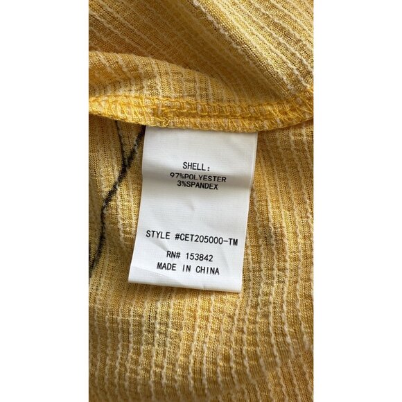 Melloday Yellow Floral Off Shoulder Strap Short Sleeve Pullover Top Women's XL - Picture 8 of 9